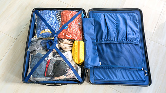 suitcase organized