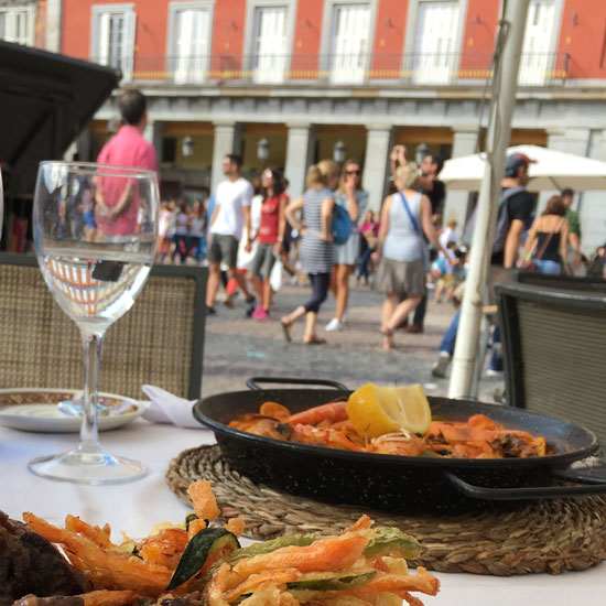 people watch Plaza Mayor