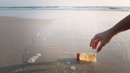 Cleaning up the beach