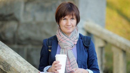 Woman wearing scarf