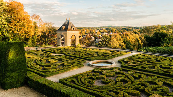 Castle of Auvers sur Oise in garden