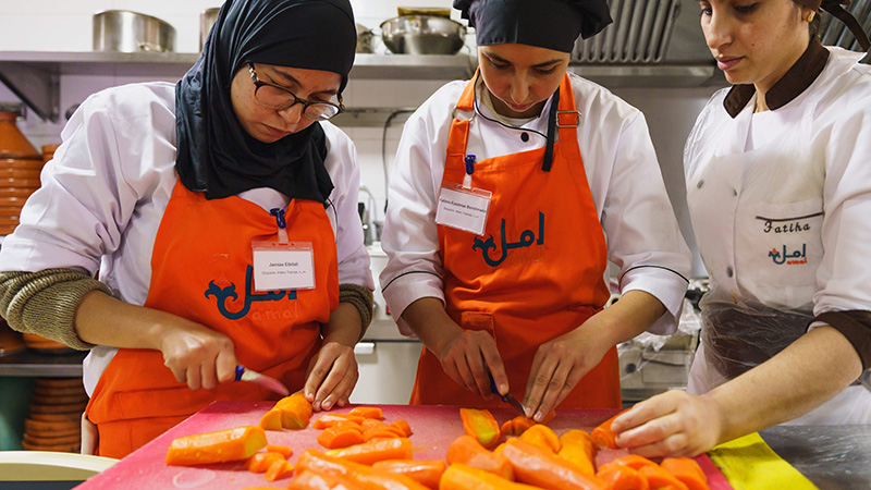Amal Womens Training Morocco cooking