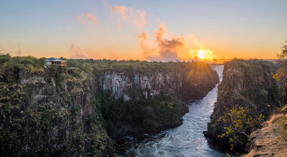 Sunset over a scenic river in South Africa