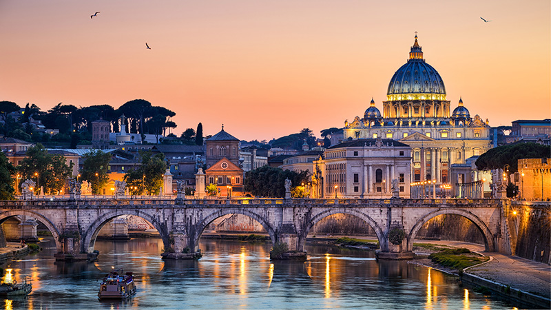 The Vatican at dusk