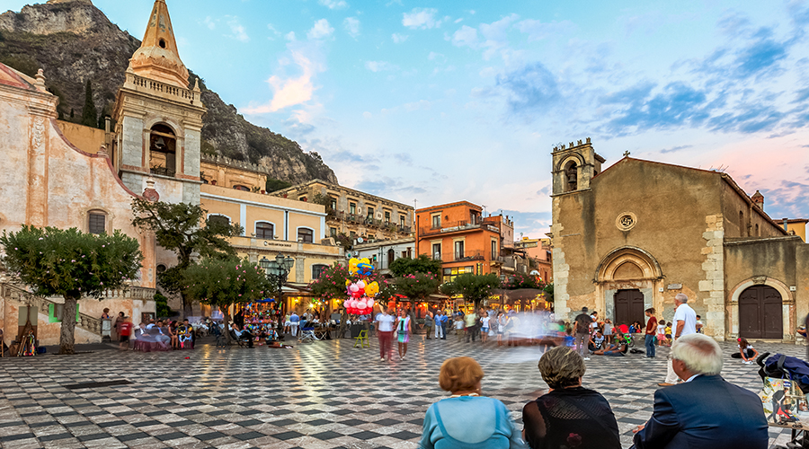 Taormina Sicily old square