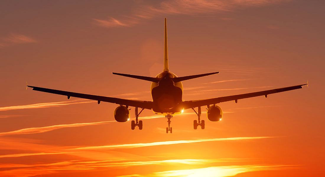 Airplane sunset