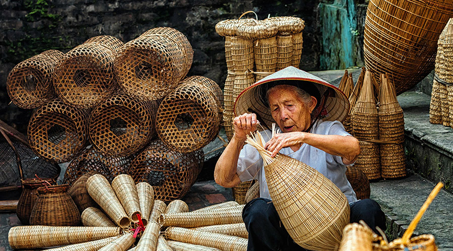 Vietnam basket weaver