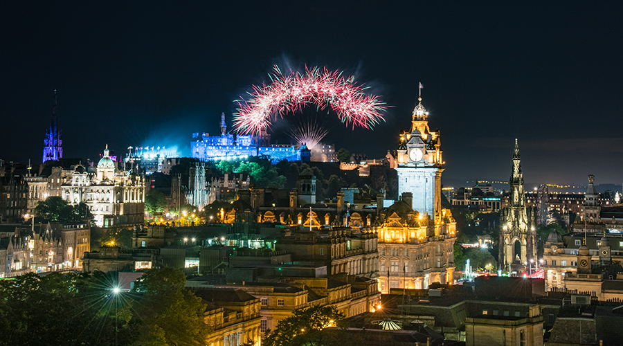 Edinburgh Scotland fireworks