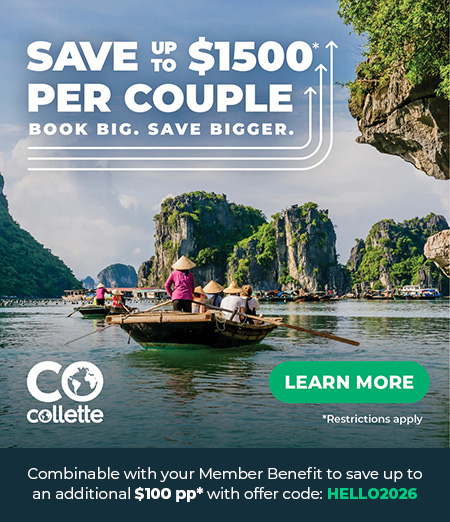 Save up to $1500* per couple. Combinable with your member benefit to save up to an additional $100 pp* Use code: HELLO2026
