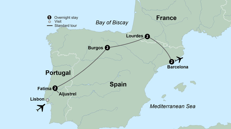 Pilgrimage to Fatima & Lourdes with Barcelona