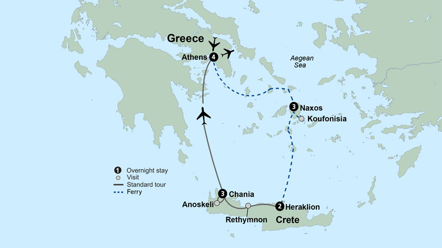 Gems of Greece: Athens, Naxos & Crete
