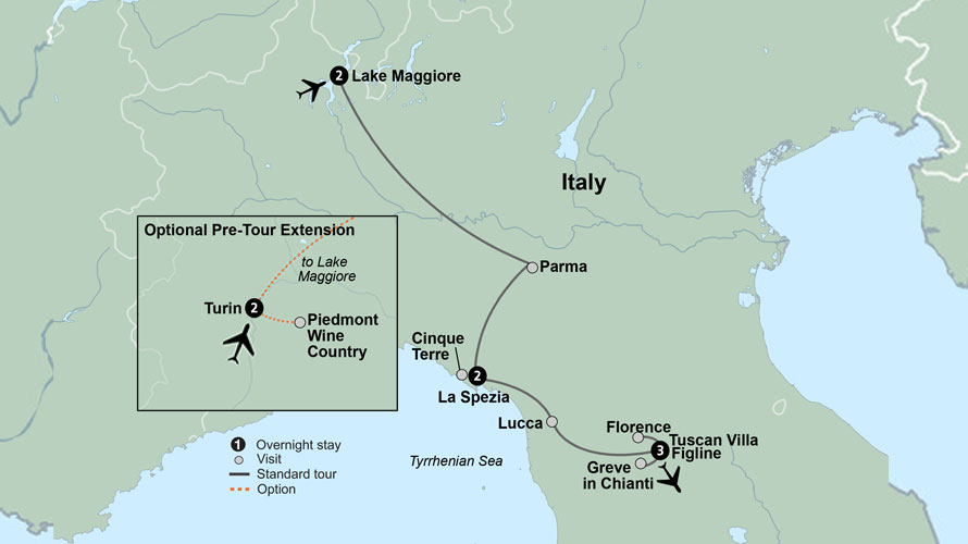 Tuscany, Lake Maggiore & the Italian Riviera